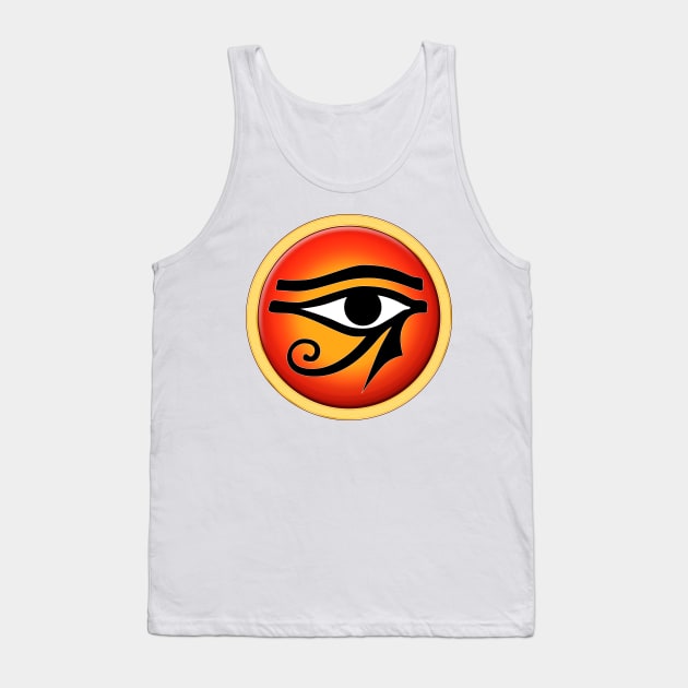 Eye Of Ra On Sun Disk Tank Top by Art By Cleave